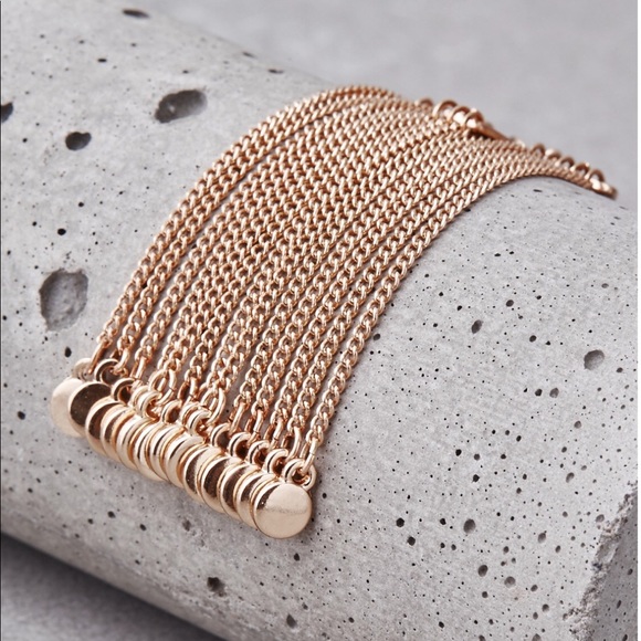 Gold Metal Chain Duster Earring - Picture 3 of 5